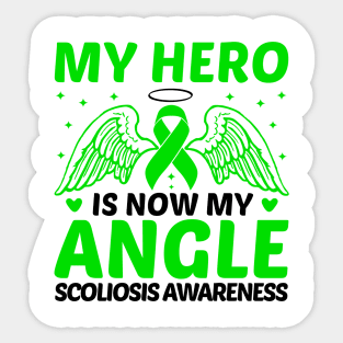 My Hero Is Now MY Angle Scoliosis Awareness Sticker